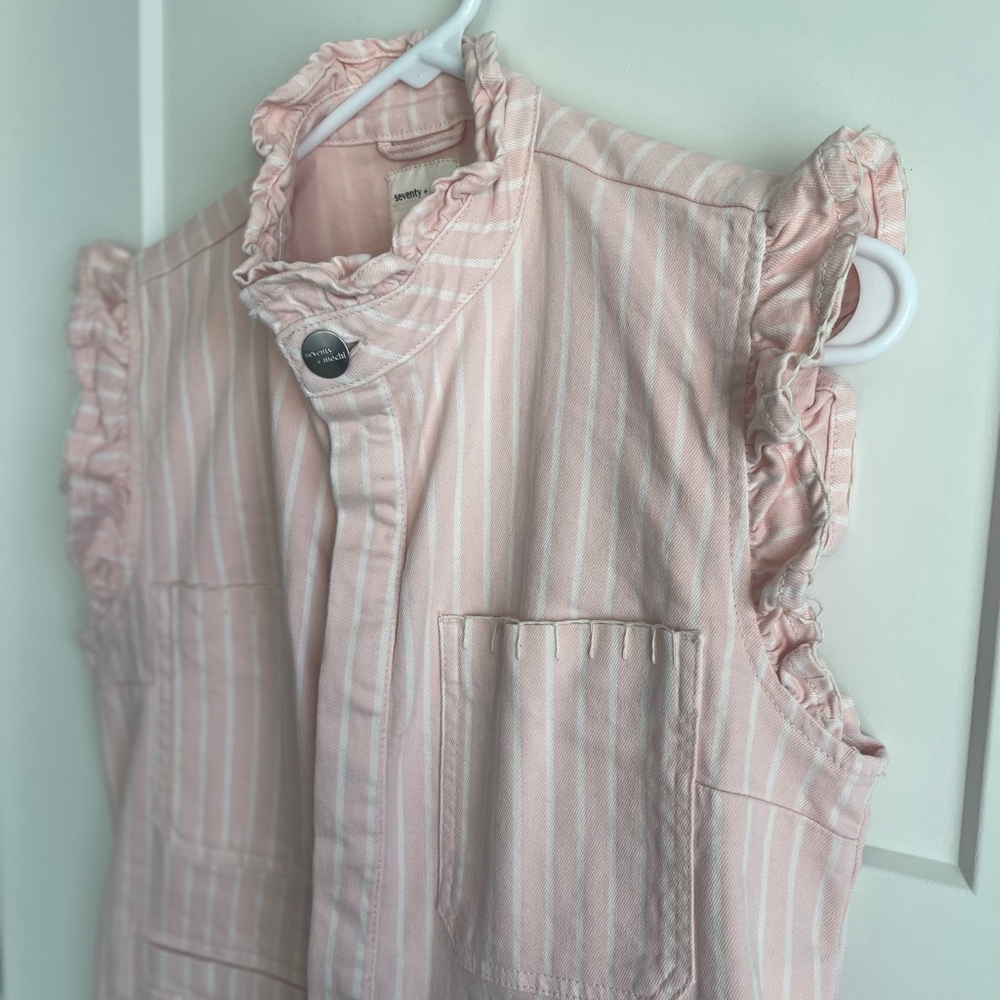 seventy + mochi Pink and White Vest - Picture 6 of 9